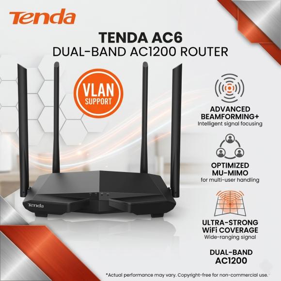 Brand New Tenda AC10 AC1200 Smart Dual-Band Gigabit Router